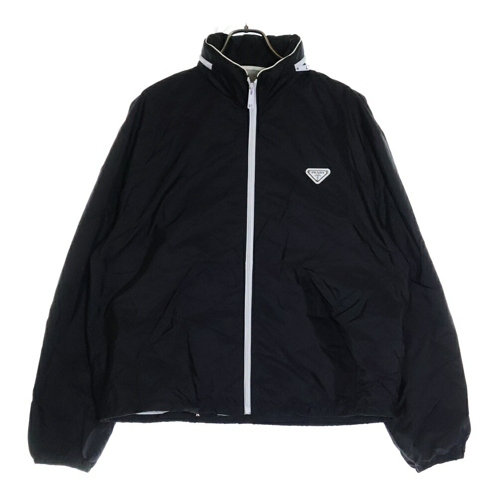 PRADA プラダ　トライアングルプレート　コーデュロイジャケット　ブラック 1624j170003-2a.jpg