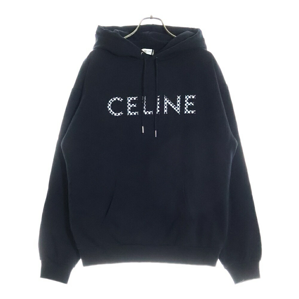 美品 セリーヌ ロゴ フード ルーズフーディ― スウェット パーカー XLサイズ □CELINE□ セリーヌ フード付き ルーズスウェット (CELINE