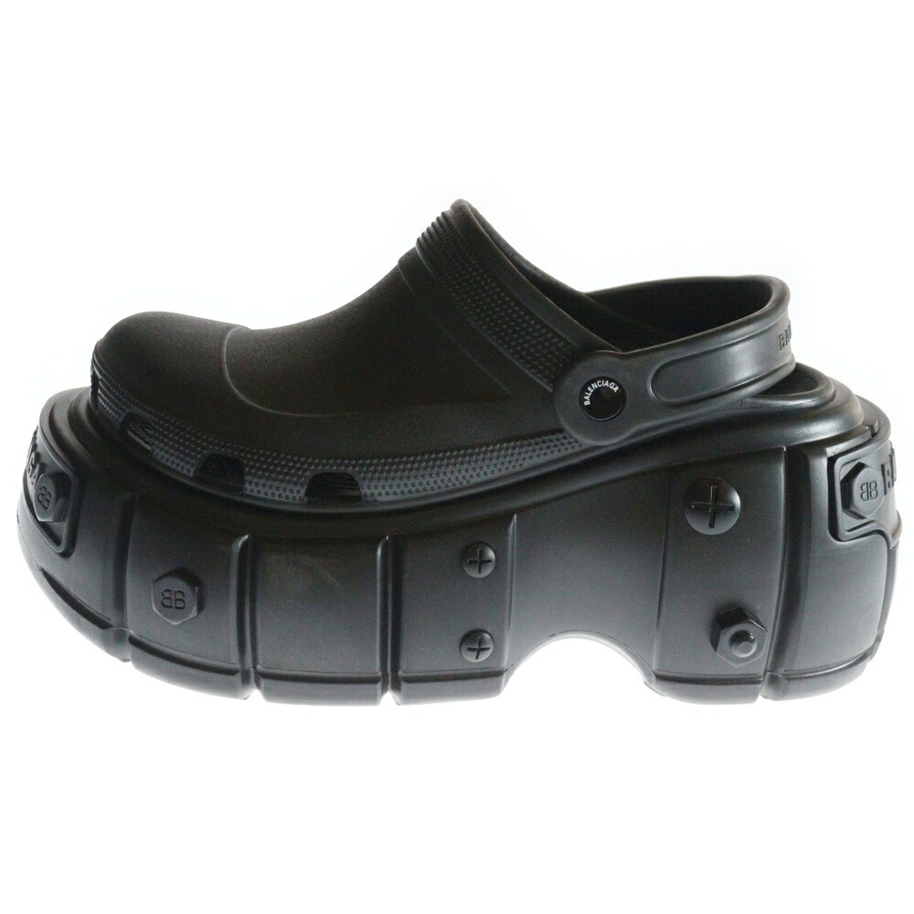 BALENCIAGA レザーサンダル/ブラック/サイズ41 BALENCIAGA◇VOID SANDAL/スクエアトゥレザーサンダル/41/BLK