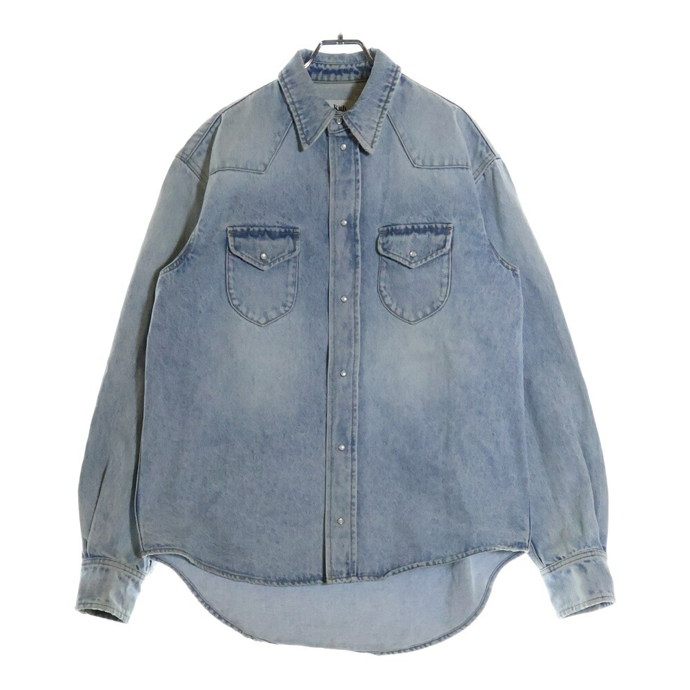 KITH(口吸い) 大いさ:S 25SS Webster Denim Shirt 長袖ジーンズプルオーバー ジーンズ上衣 インディゴ【中古】【度合いB】【色合い青色】【取りまわしバス発着場BRING有楽町マルイ店】 カジュアルシャツ-メンズファッション-トップス