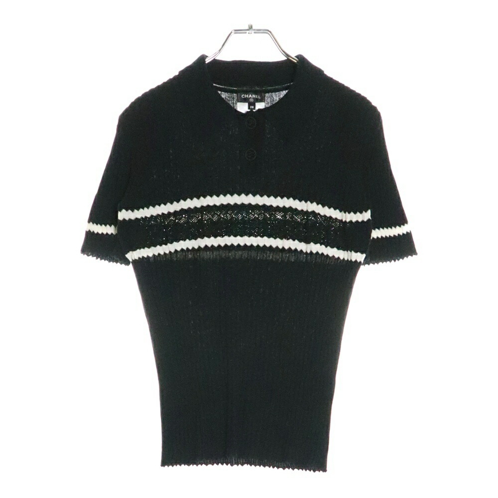 CHANEL シャネルスポーツライン　ココマーク半袖サマーニット 中古・古着通販】CHANEL (シャネル) サマーニット/ココマーク半袖リブ