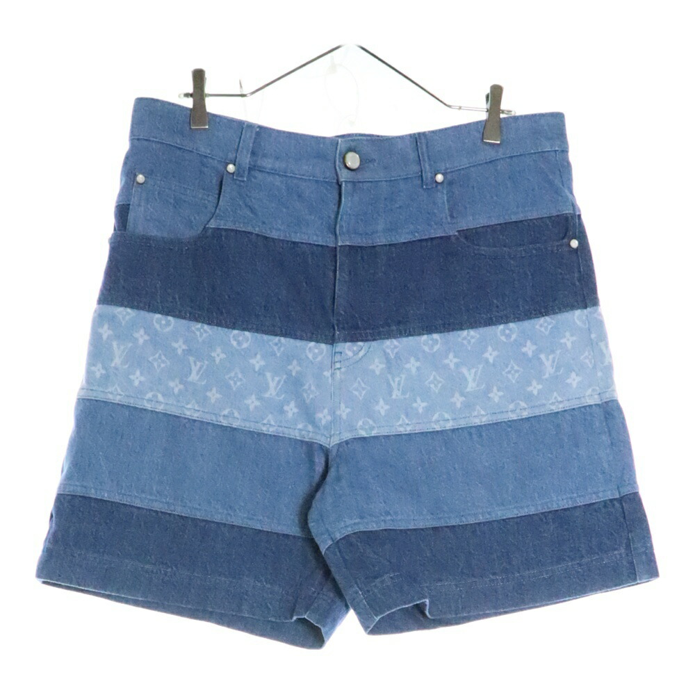 LOUIS VUITTON デニムショートパンツ モノグラム マルチカラー 36 極美品 LOUIS VUITTON ルイヴィトン ショートパンツ RM231 YM4