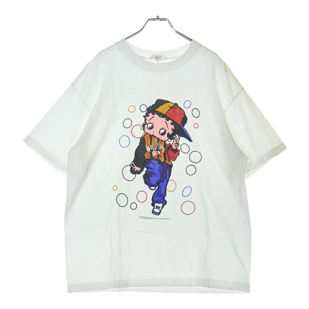 VINTAGE(ヴィンテージ) サイズ:L 90s BETTY ラッパー Tシャツ 半袖カットソー ホワイト【中古】【程度B】【カラーホワイト】【取扱店舗BRING WASTE_NOT】