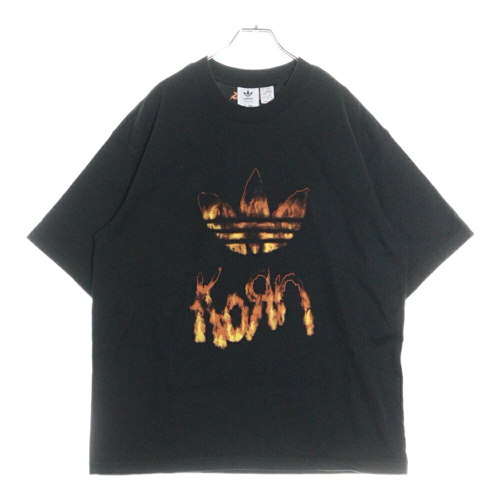 adidas Korn 長袖Tシャツ L ブラック ◇コラボ◇ADIDAS KORN LONG SLEEVE T-SHIRT◇正規品◇関税込