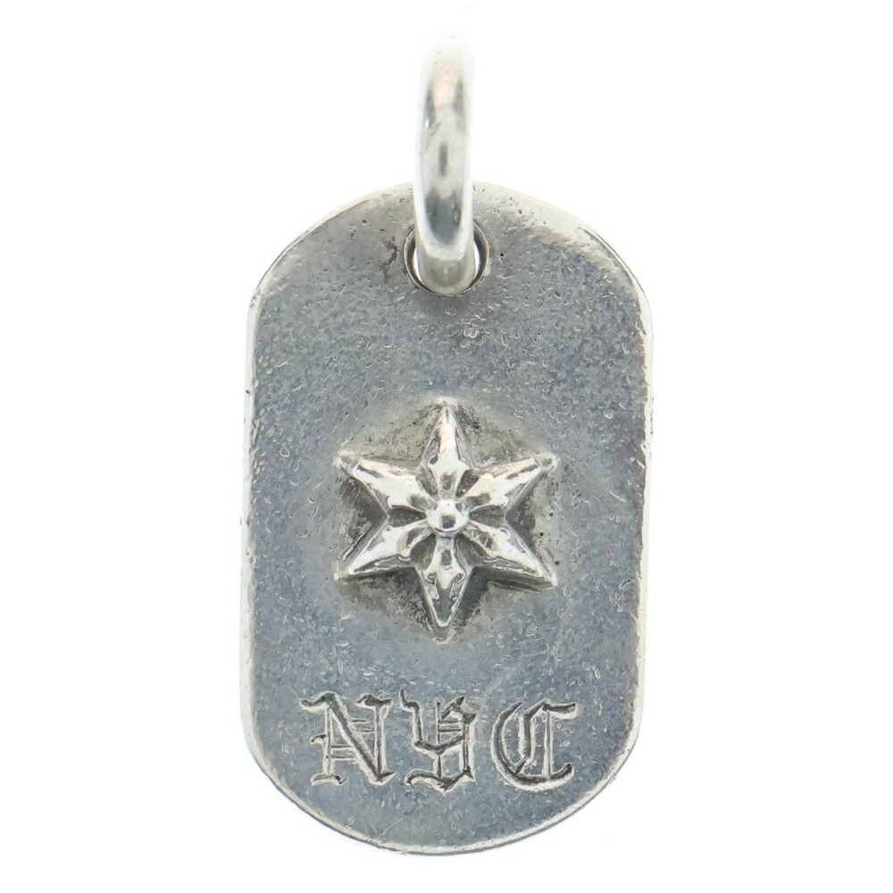 クロムハーツ ドッグタグペンダント シルバー925刻印 中古美品】【磨き仕上げ済】◇ クロムハーツ ドッグタグ カット