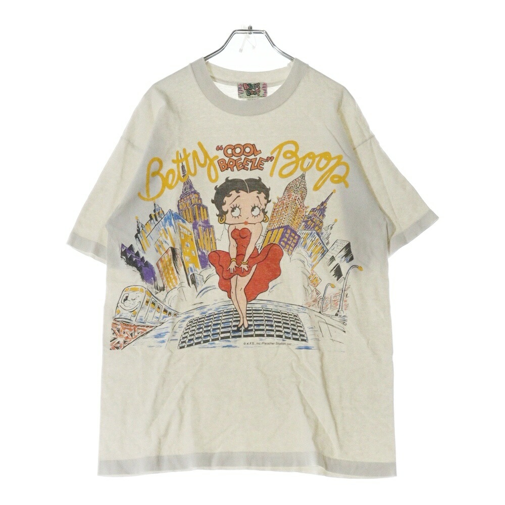 VINTAGE(ヴィンテージ) 大きさ:L 90s BETTY COOL BREEZE プルオーバー 半袖カットソー 白いこと【中古】【座標軸B】【色合い白いこと】【オンライン制限事項商いもの】
