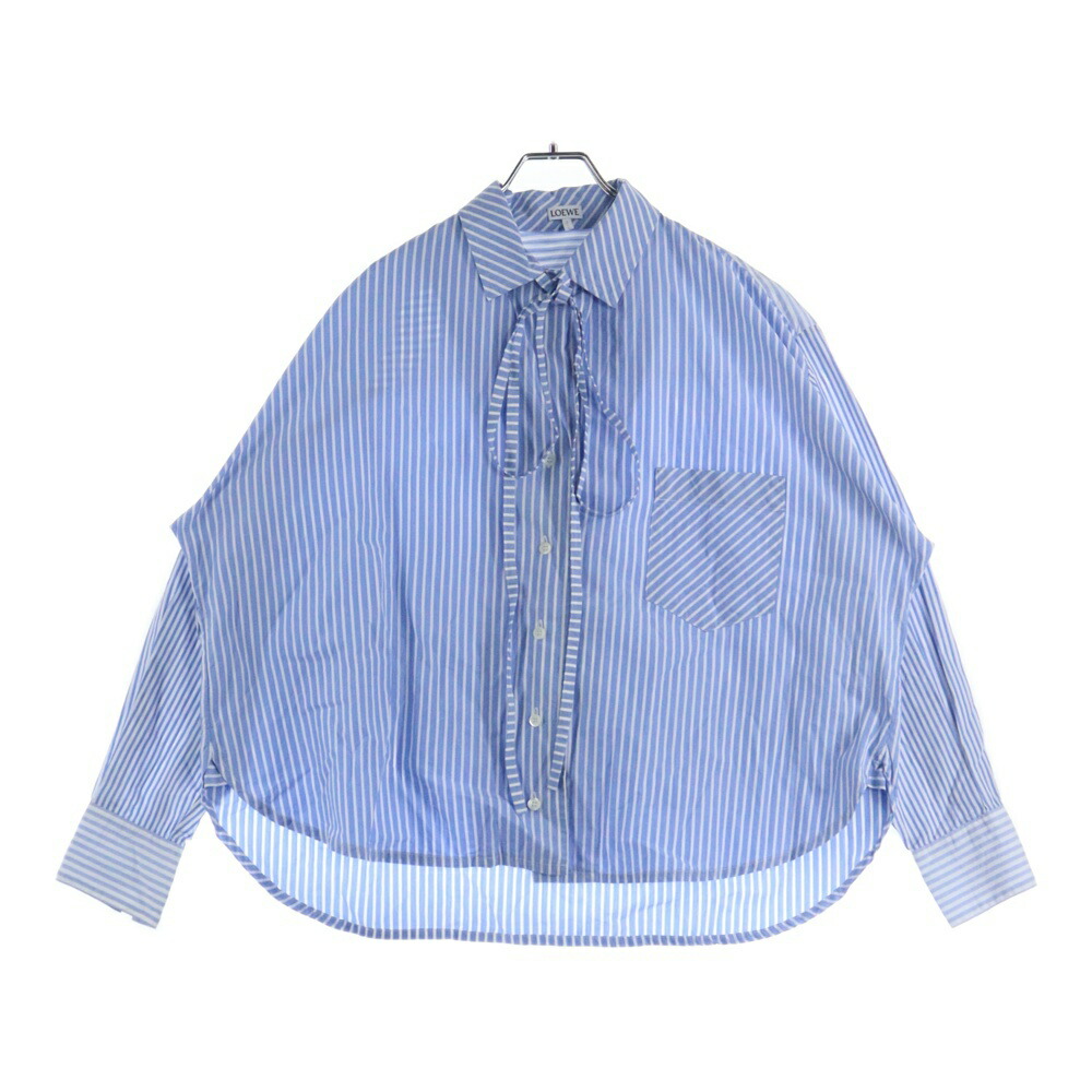 【希少】LOEVE ロエベ　アシメントリーシャツ　総柄　アナグラム　ロゴ　M 希少】LOEVE ロエベ アシメントリーシャツ 総柄 アナグラム ロゴ M