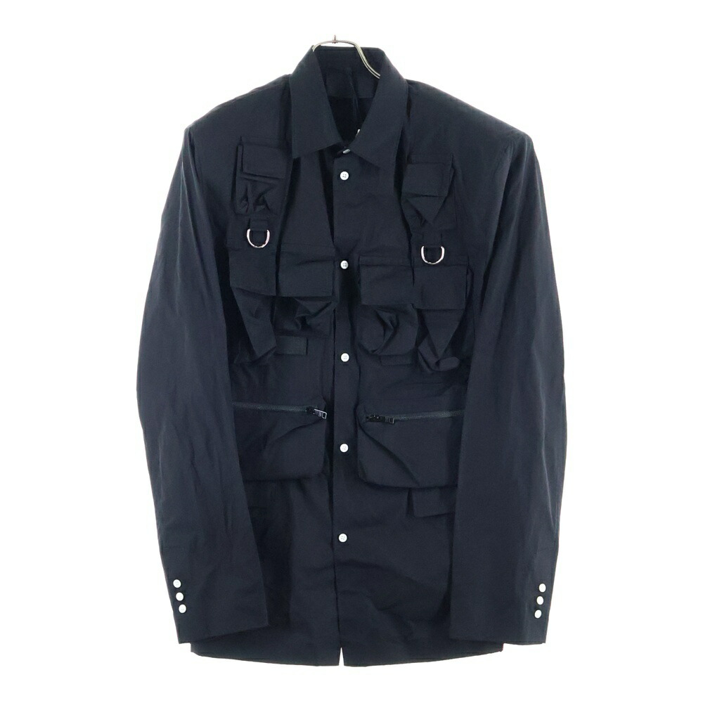 PRADA ブラックノーカラージャケット ビーズ刺繍　38サイズ 4103724A0159_x1_a001.jpg