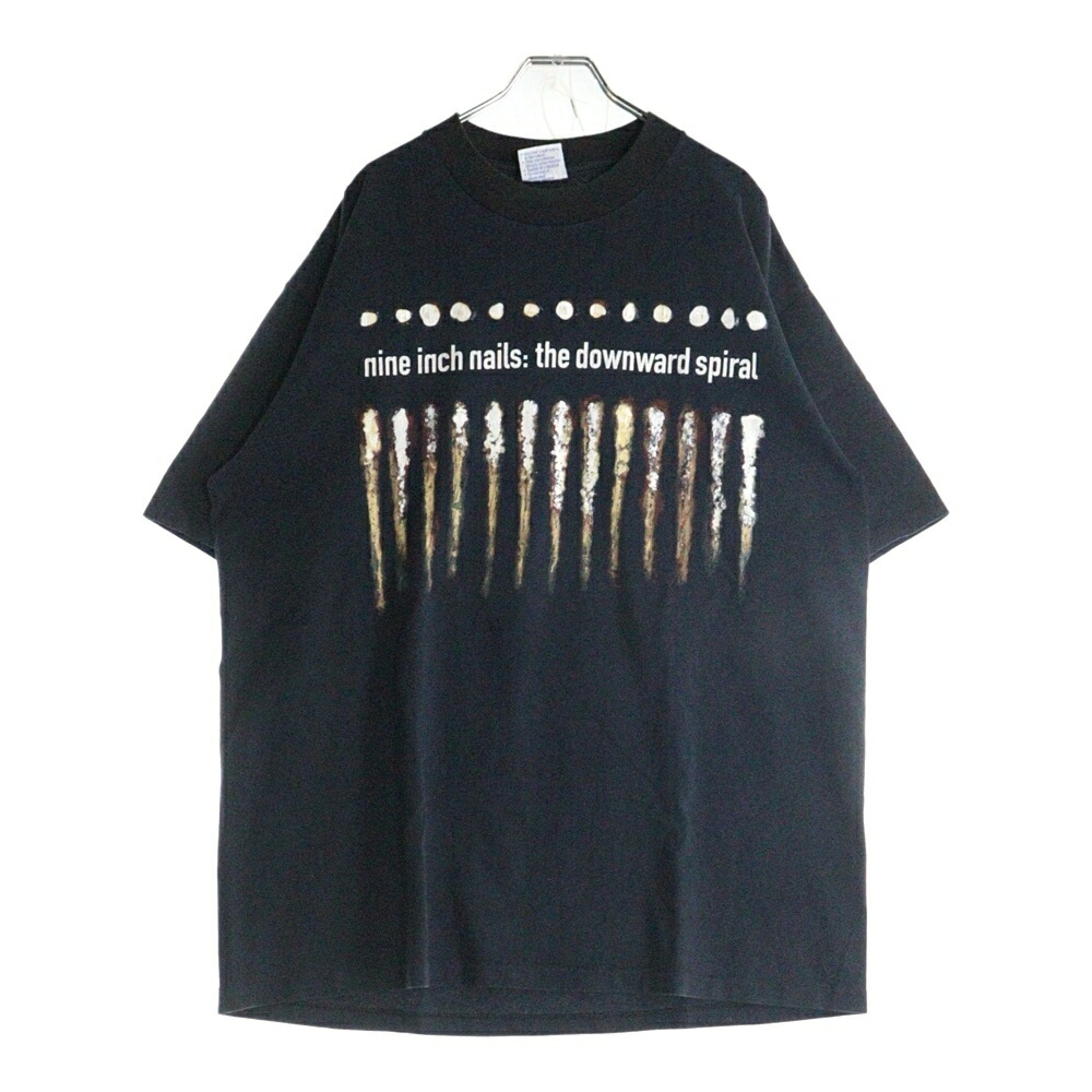 VINTAGE(ヴィンテージ) 大きさ:XL 90S NINE INCH NAILS THE DOWNWARD SPIRAL SHREDDER ナインインチネイルズ ダウンワードスパイラル シュレッダー 両面刷り上げる半袖ティーシャツ 黒いこと【中古】【度合いB】【色つや黒いこと】【取りまわしバス発着場BRING WASTE_NOT】
