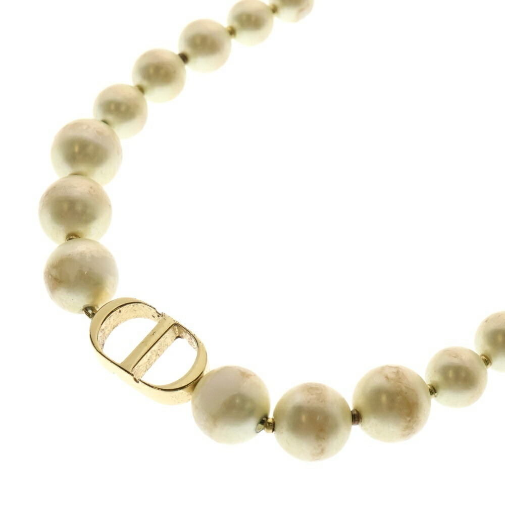 楽天市場】クリスチャン・ディオール ロゴ フェイクパール ネックレス