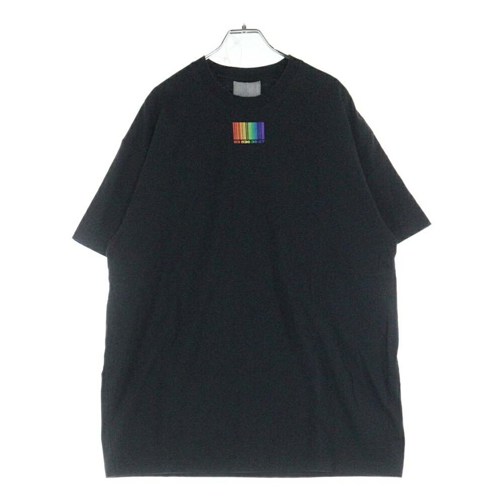 VTMNTS(ブイティーエムエヌティーエス) サイズ:M RAINBOW BARCODE レインボーレコード プリント半袖Tシャツ カットソー ブラック VL12TR440B【中古】【程度A】【カラーブラック】【取扱店舗WASTE_NOT名古屋店】