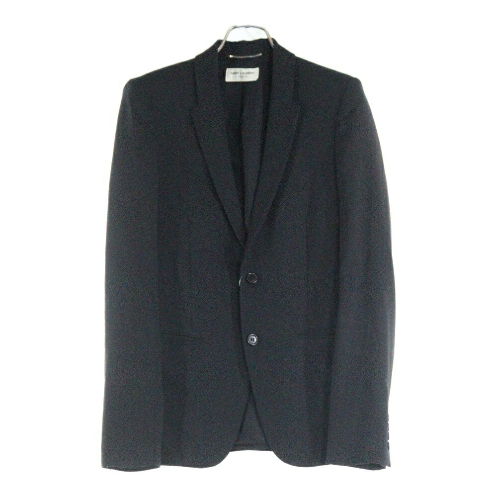 美品✨ SAINT LAURENT テーラードジャケット　ブラック　44 Saint Laurent Paris(サンローランパリ) シルクテーラード