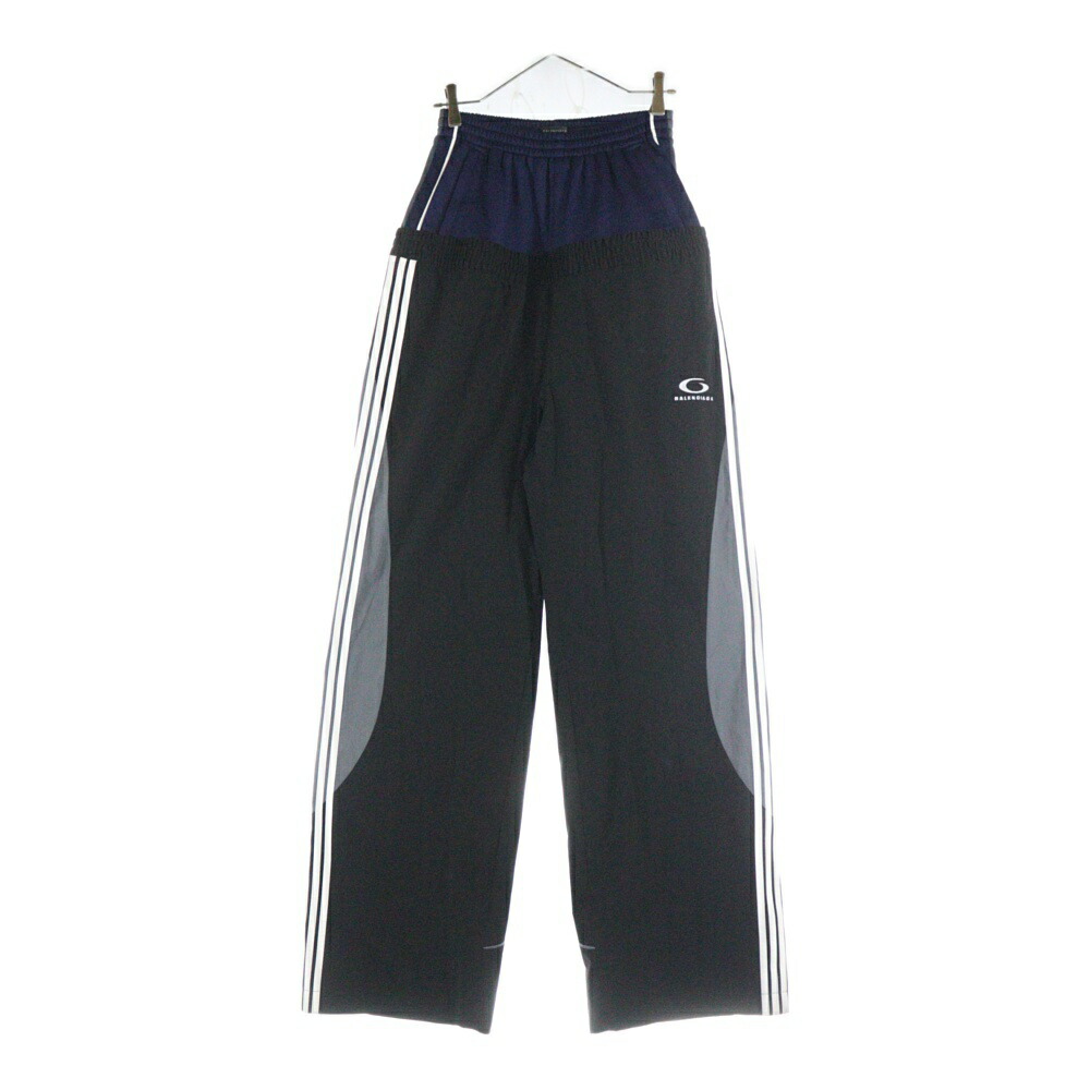 バレンシアガ トラックパンツ ストレートスウェット ブラック BALENCIAGA - バレンシアガ トラックパンツ ストレート