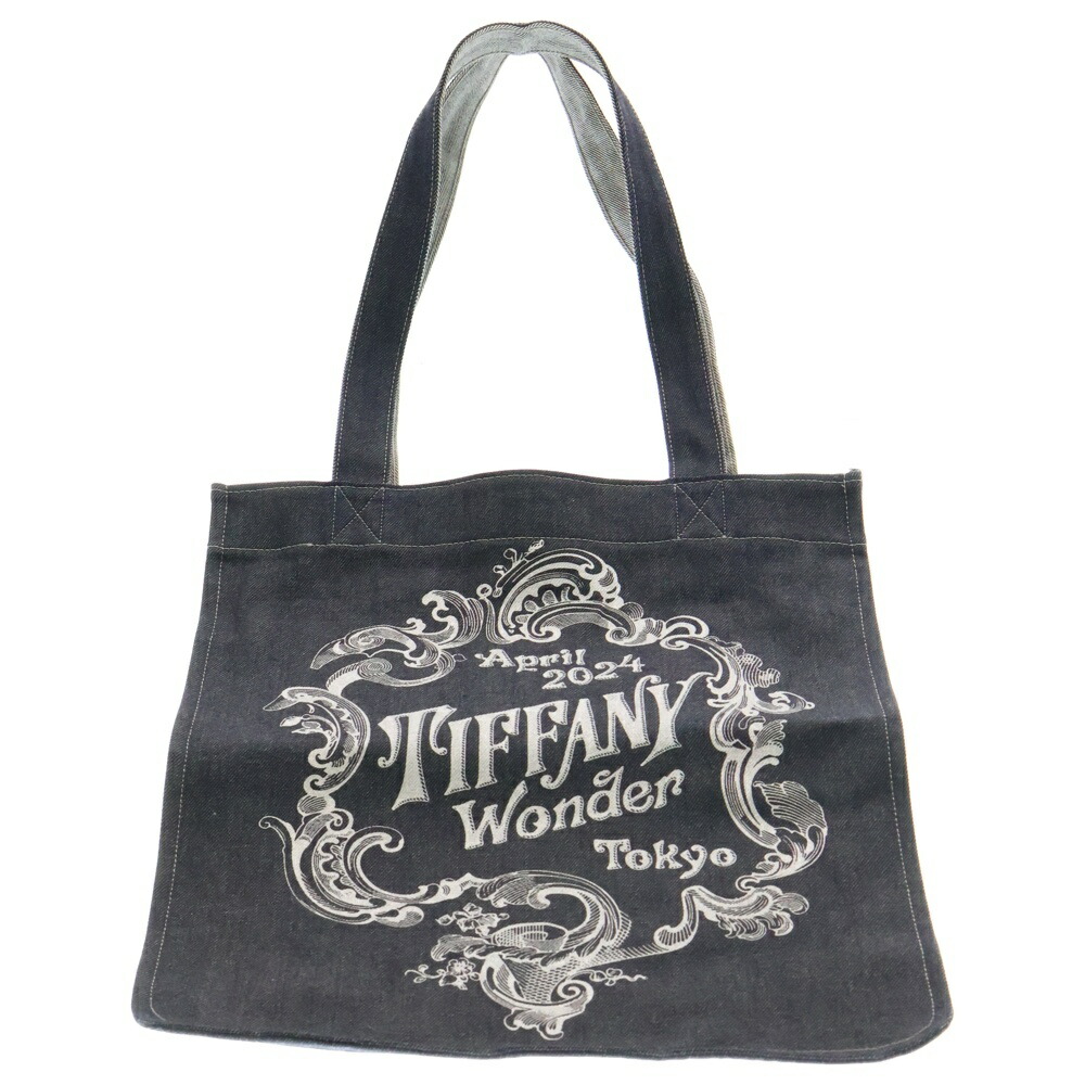 美品　ティファニー　キャンバス　ジットニー　トート　ブラック　Tiffany ワンダー展限定】 ティファニー トートバッグ Tiffany トート
