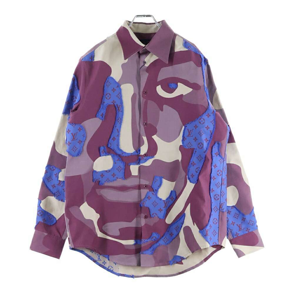 【未使用】ルイ・ヴィトン  プリンテッドコットンオーバーシャツ LOUIS VUITTON ルイヴィトン オールオーバーロゴプリントTシャツ