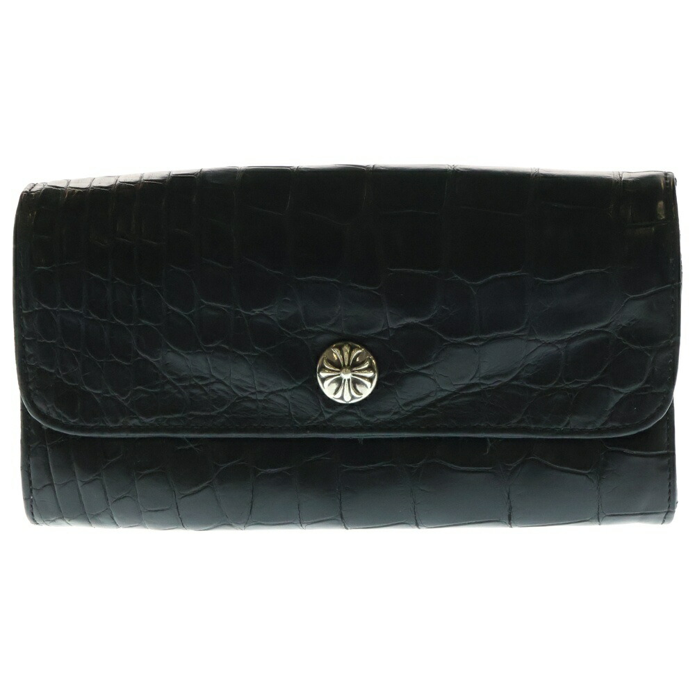 超極美品 クロムハーツ RINKAN鑑定済 長財布 JUDY ジュディ ブラック クロムハーツ Chrome Hearts JUDY/ジュディ クロスボタン