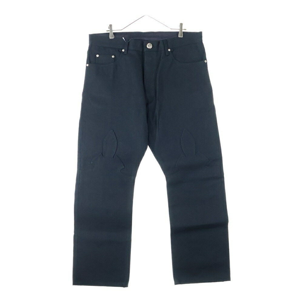 Chrome hearts DNM pants フレアニーデニムステッチパンツ CHROME HEARTS クロムハーツ FLEURKNEE DNM PANTS 裾ダガー