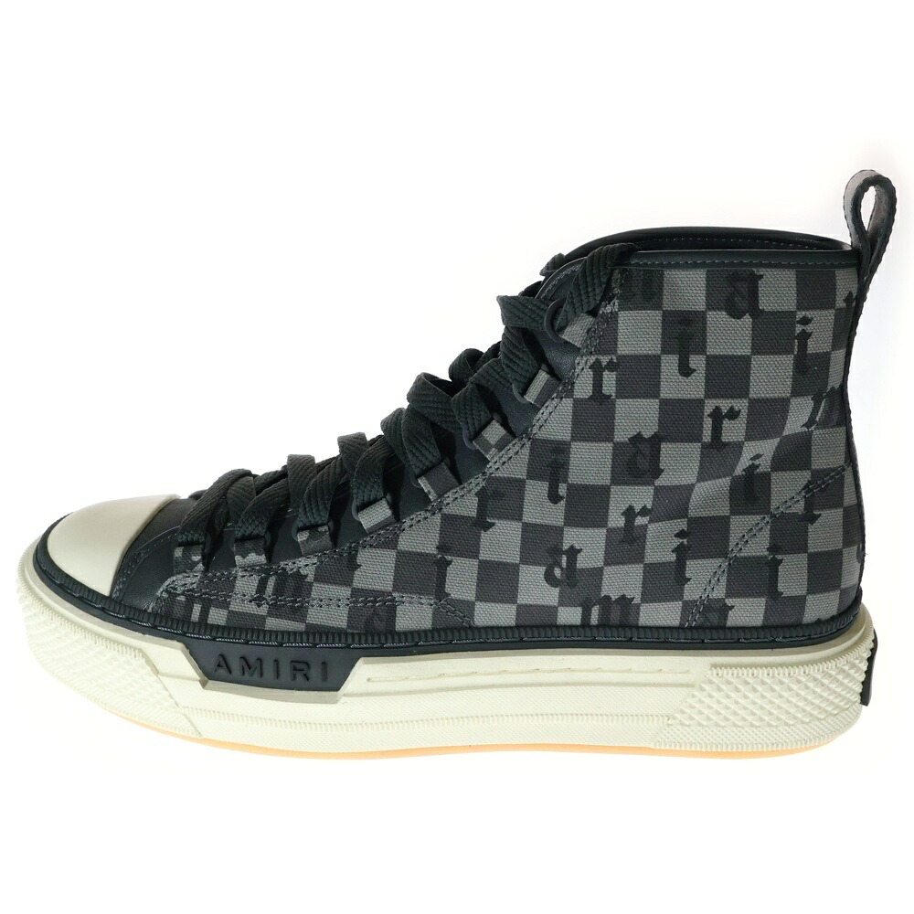 AMIRI(アミリ) 大いさ:42 Old English Court Hi Sneakers 帆布 年寄りのイングリッシュ ご機嫌撥ね除ける スニーカー 薄墨色【中古】【度合いA】【色合い薄墨色】【取りまわしバス発着場BRING亜米利加村店】 靴-メンズ靴-スニーカー