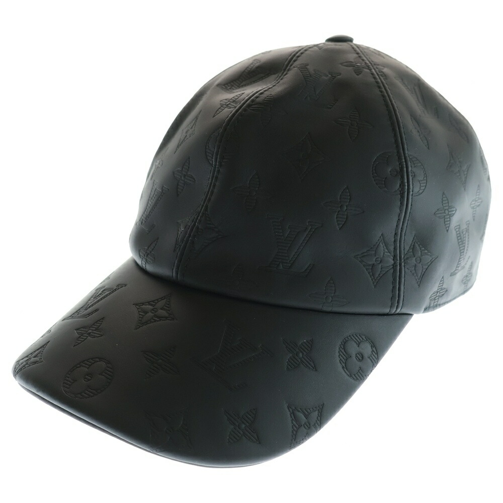 Louis Vuitton ロゴキャップ ブラック 人気ルイヴィトン キャスケットモノグラムロゴ 帽子 キャップ黒