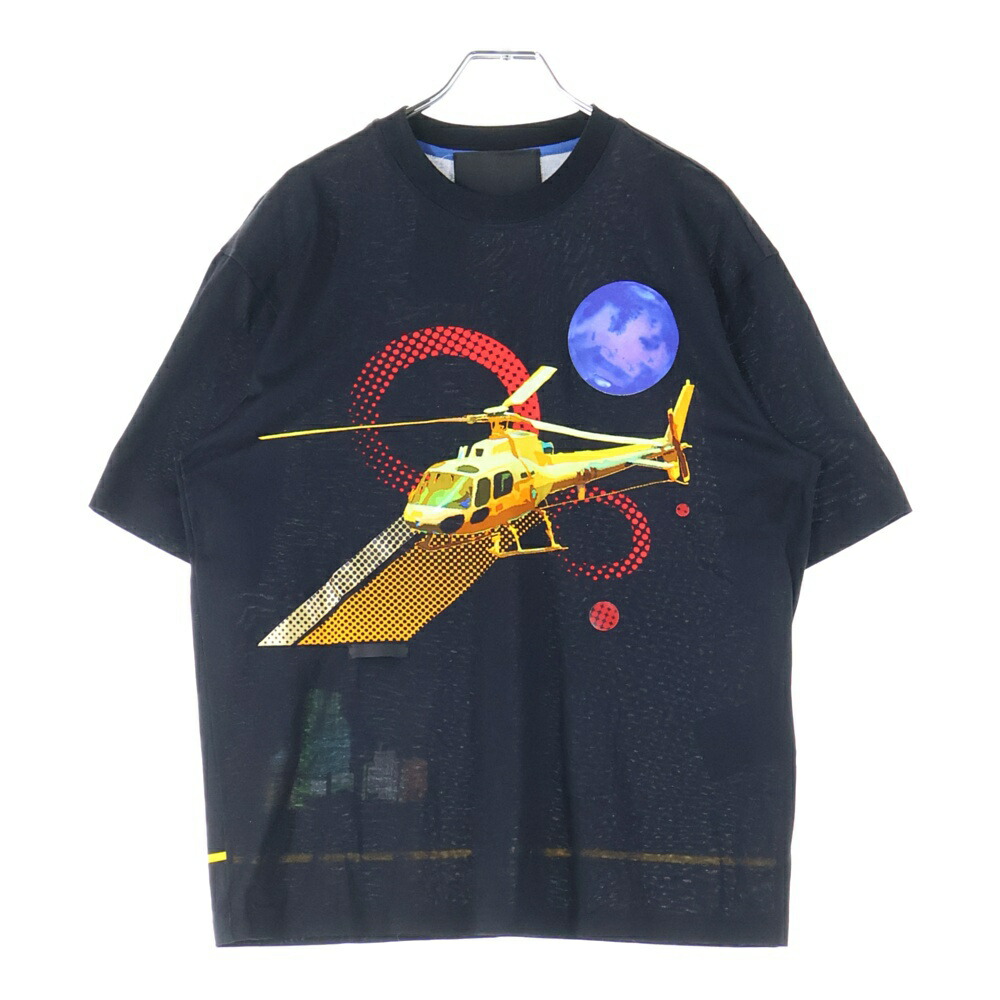 PRADA(プラダ) サイズ:S ヘリコプター ロゴプリント 半袖Tシャツ カットソー ブラック UJN317 S162 1T6K【中古】【程度B】【カラーブラック】【取扱店舗BRING横浜ビブレ店】|ブランド買取・販売 BRING