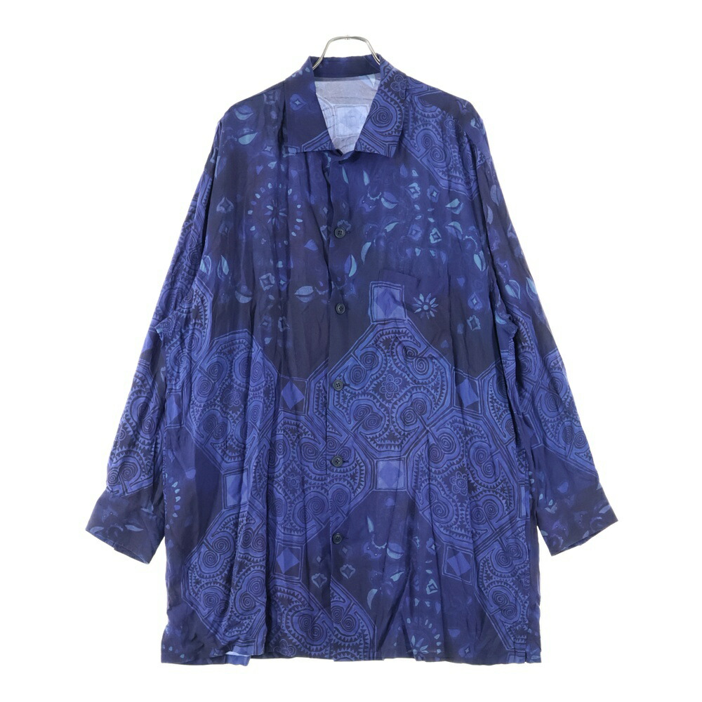 24ss 美品　ヨウジヤマモトプールオム　リネン　アシメントリー　ロングシャツ ヨウジヤマモトプールオム 長袖シャツ MULTI-POCKET LONG WOOL