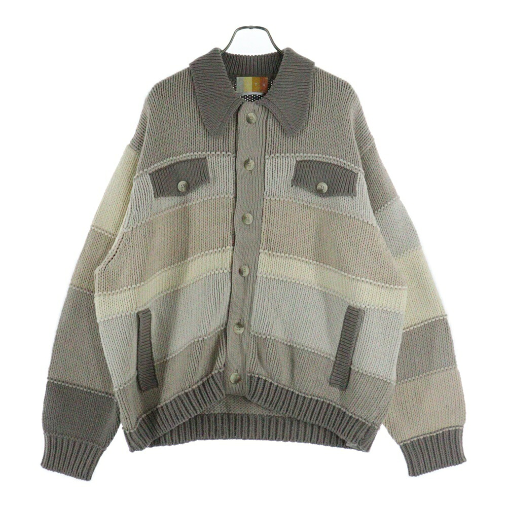KITH(キス) サイズ:XL 22AW STILES KNIT TRUCKET JACKET-HALLOW スタイルズ ハロウ ニット トラッカージャケット ベージュ KHM010226-103【新古品/中古】【程度S】【カラーベージュ】【取扱店舗BRING有楽町マルイ店】｜ブランド買取・販売　BRING