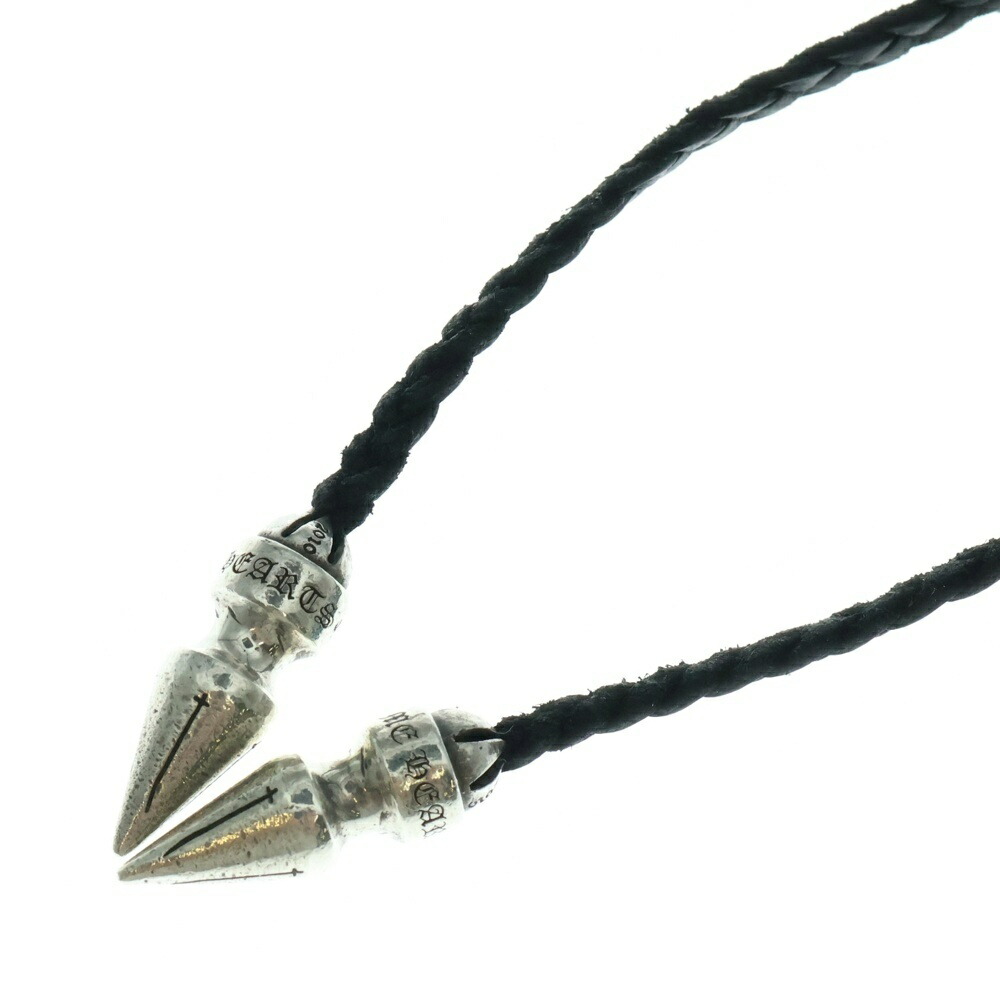 楽天市場】CHROME HEARTS TINY LEATHER BRAID W/SPIKE BOLO TIPS
