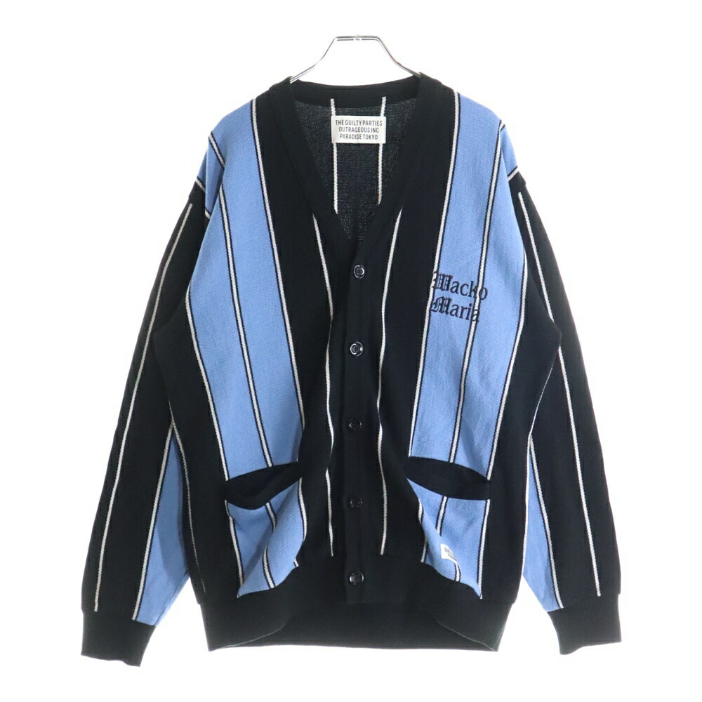 【希少 入手困難】ワコマリア モヘア混 ジグザグ　　ニットカーディガン 希少 入手困難】ワコマリア モヘア混 ジグザグ ニット