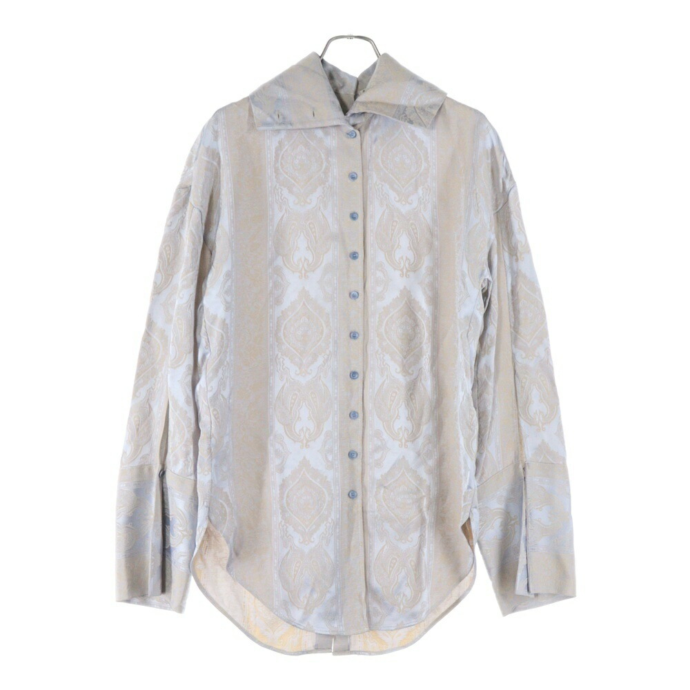Acne Studios(アクネ ストゥディオズ) 大きさ:32 Paisley Jacquard Satin Shirt ペイズリー ジャかばい立て 繻子 長袖プルオーバー しろがね色/赤銅色 FN-WN-BLOU000337【中古】【座標軸A】【色合いしろがね色】【取りまわしバス発着場BRING福岡天神店】