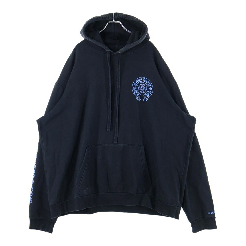 クロムハーツ　オールドモデル ホースシュープルオーバー パーカー ブラック　S CHROME HEARTSクロムハーツホースシュープルオーバーパーカーblack