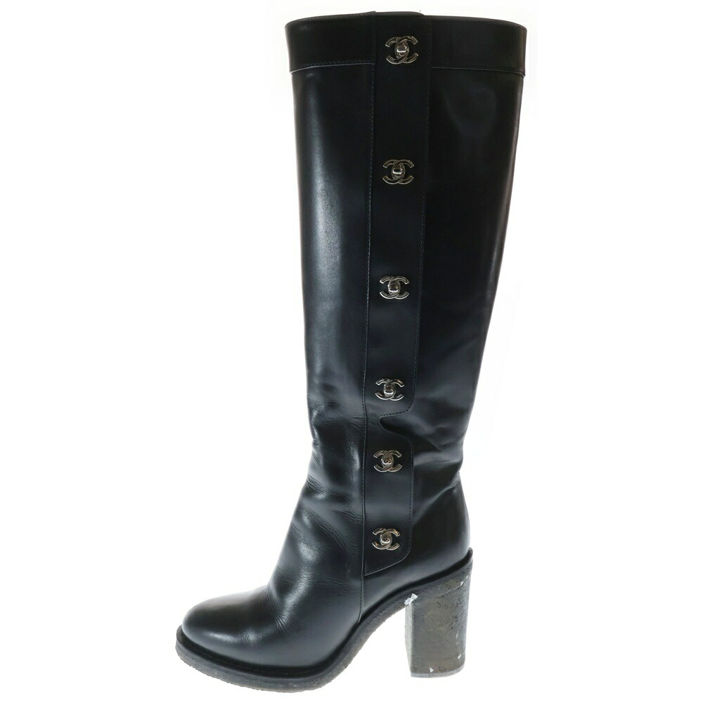 楽天市場】CHANEL シャネル マトラッセ バイカーブーツ G29322 #37（約