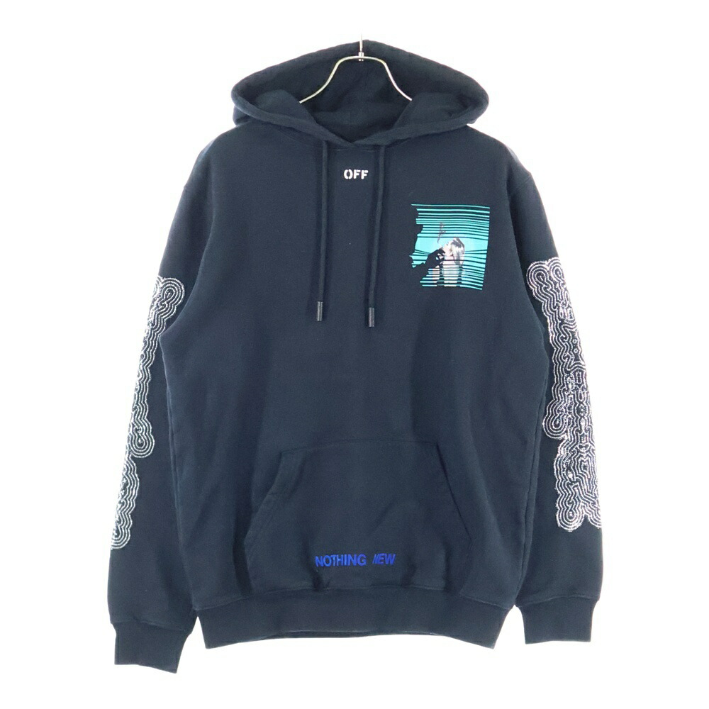 OFF-WHITE(象牙色) 大きさ:S 17AW Hoodie Woman 伝達ルート石ころかざり付ける プルオーバースウェットパーカー フーディー 黒いこと レディース OWBB008F17003154【中古】【座標軸A】【色つや黒いこと】【取りまわしバス発着場BRING WASTE_NOT】
