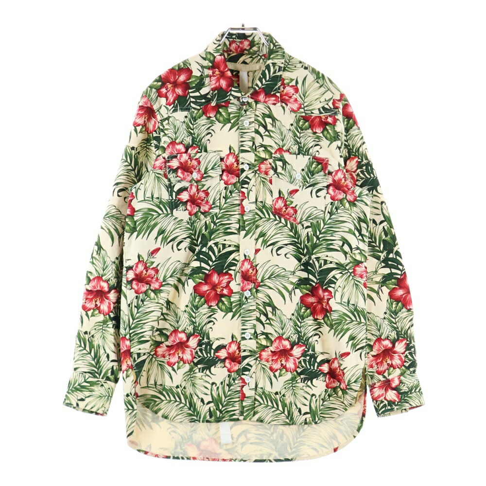 OFF-WHITE(象牙色) 大きさ:S 15SS 御花 バックアロープリント 長袖プルオーバー マルチ【中古】【座標軸B】【色合いマルチ色合い】【取りまわしバス発着場BRING福岡天神店】
