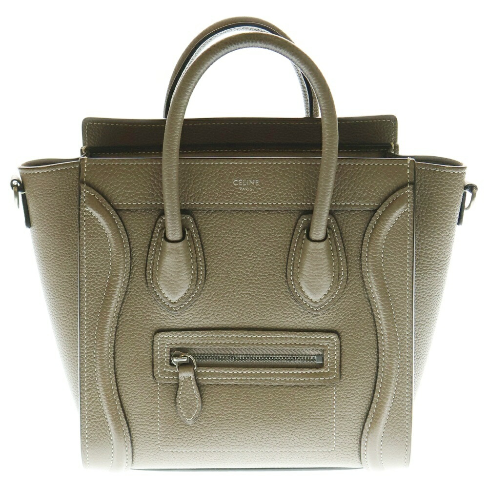 楽天市場】CELINE（セリーヌ） ラゲージ ナノ スリ(グレージュ) レザー