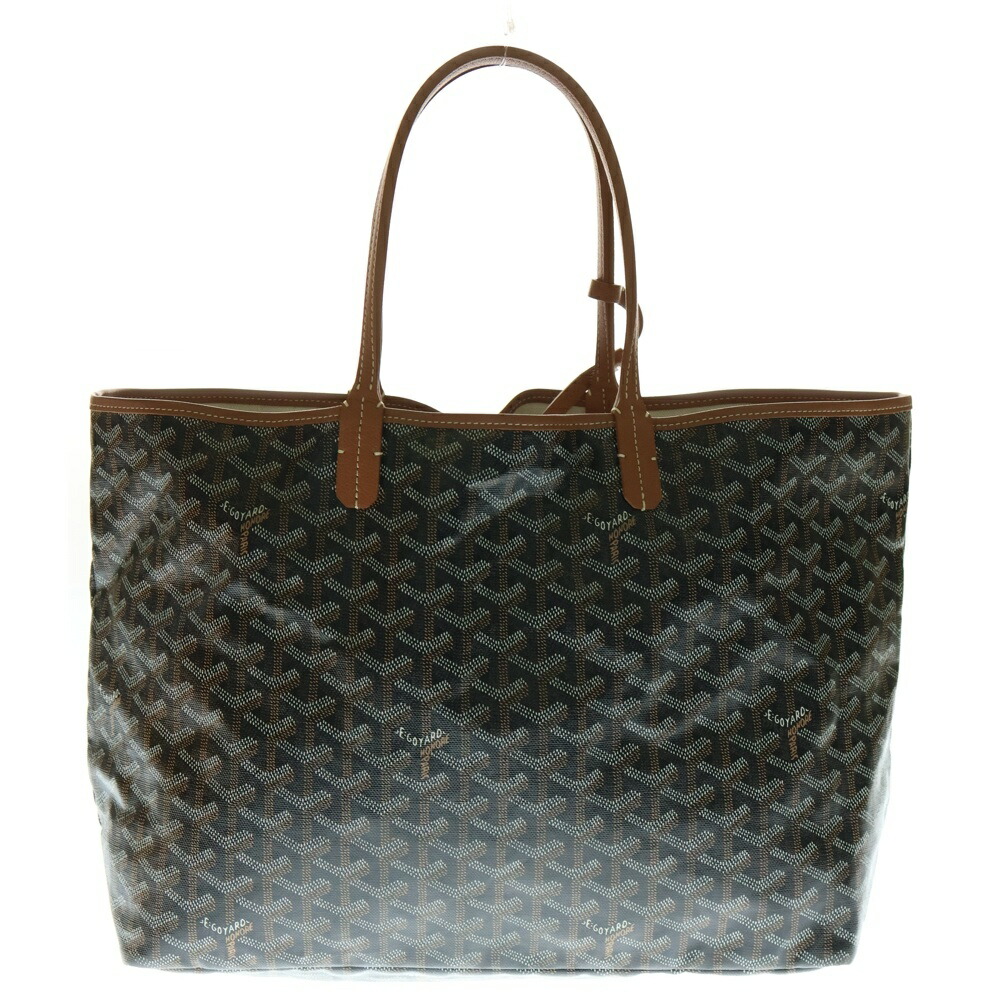 GOYARDゴヤール サンルイ PM トートバッグ ブラウン ポーチ付き【中古】 楽天市場】GOYARD（ゴヤール） サンルイPM ブラック PVC×レザー トート