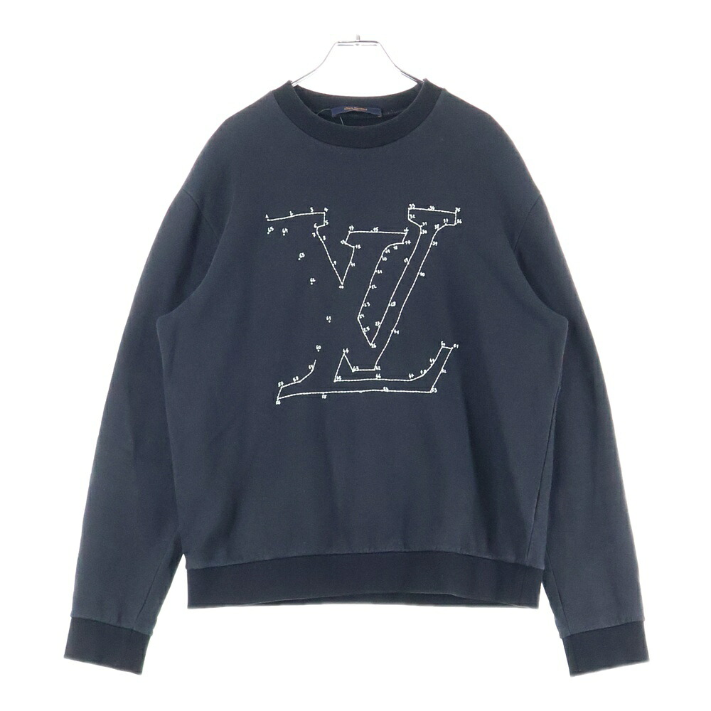 LOUIS VUITTON(ルイヴィトン) 大きさ:S 20AW LV編み目 刷り上げる 刺しゅう スウェットトレーナー 黒いこと RM202M FMC HJY21W【中古】【座標軸B】【色合い黒いこと】【取りまわしバス発着場BRING横浜ビブレ店】