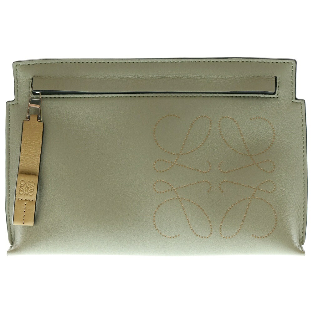 LOEWE(ロエベ) MINI T POUCH IN CLASSIC CALFSKIN ミニ お茶 なめし革合切袋 はたご屋 古典派音楽 カーフスキン 薄墨色 C500M38X01【中古】【座標軸A】【色つや薄墨色】【オンライン押さえる商いもの】