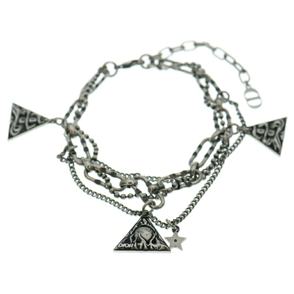 DIOR(ディオール) BRACELET BUCKLE CHAIN LINK MONOGRAM CD チェーン ブレスレット シルバー【中古】【程度B】【カラーシルバー】【取扱店舗BRING札幌店】｜ブランド買取・販売　BRING