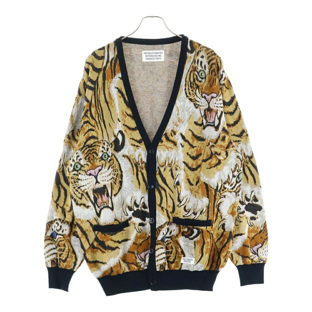 【美品】ワコマリア ZIGZAG ジグザグ モヘア カーディガン L WACKO MARIA (ワコマリア) ZIGZAG MOHAIR CARDIGAN (モヘア