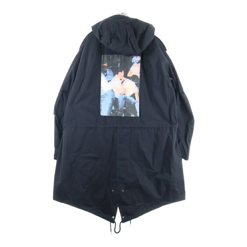 FRED PERRY(フレッドペリー) サイズ:S ×RAF SIMONS UNLINED PARKA ラフシモンズ パッチワーク フィッシュテール モッズパーカー コート ブラック SJ1874【中古】【程度B】【カラーブラック】【取扱店舗BRING福岡天神店】