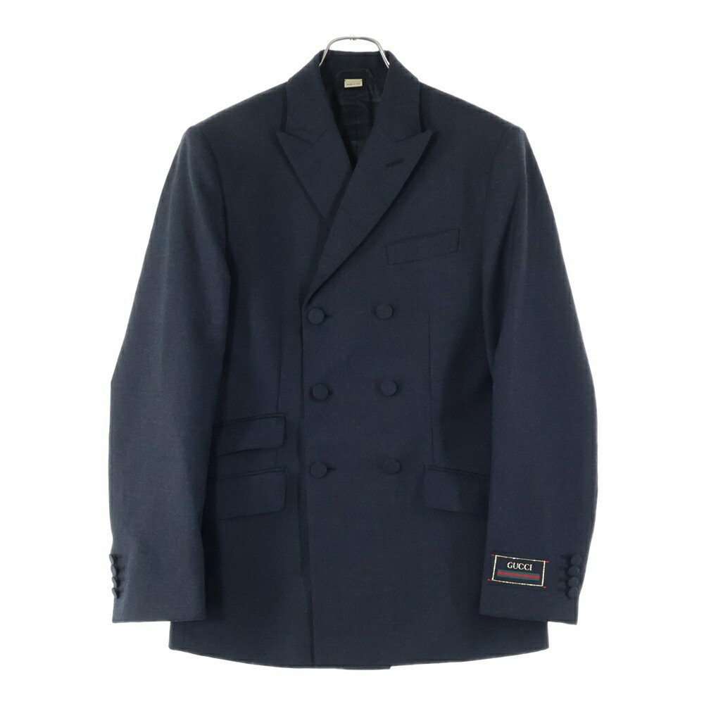 楽天市場】GUCCI(グッチ) サイズ:48 GG柄ストライプ 金ボタン シングル