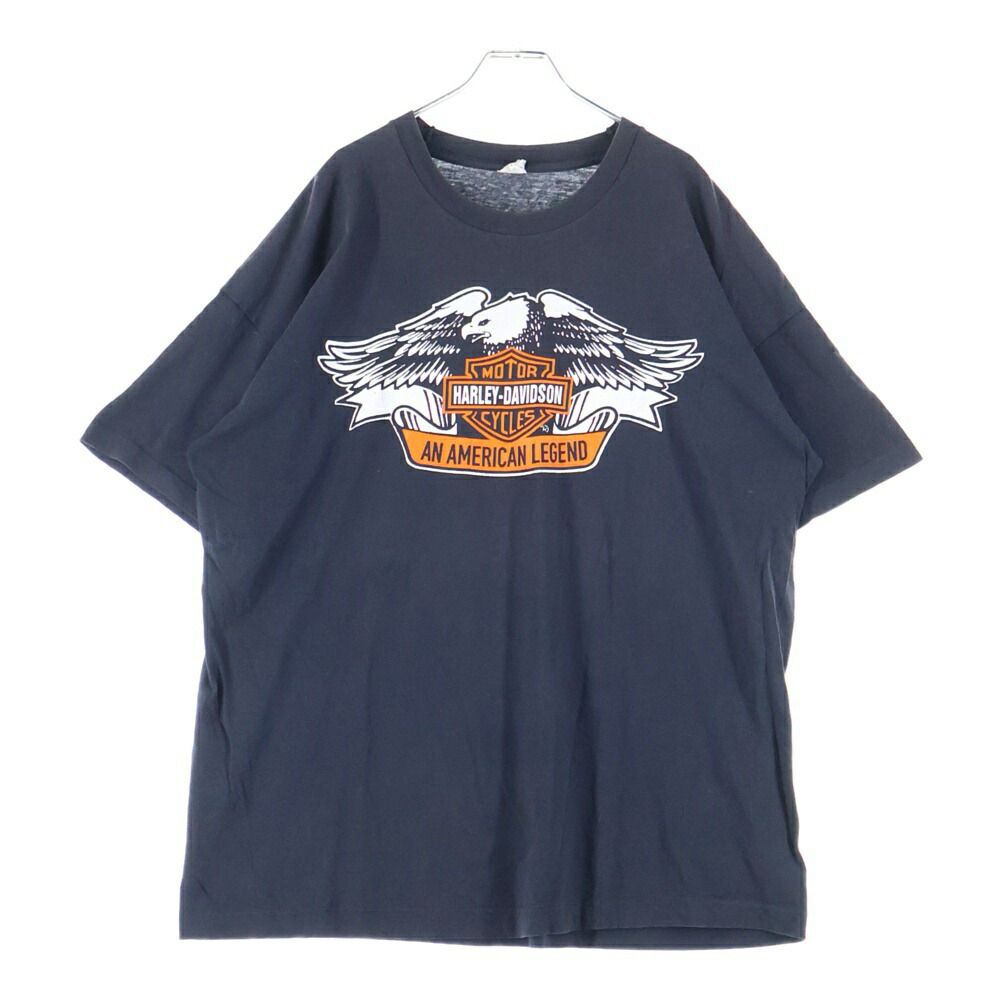 HARLEY DAVIDSON(ハーレーダビッドソン) サイズ:XL 90s VINTAGE AN AMERICAN LEGEND アメリカン レジェンド Tシャツ 半袖カットソー ブラック【中古】【程度B】【カラーブラック】【取扱店舗BRING横浜ビブレ店】
