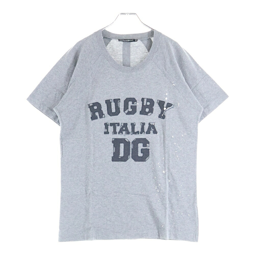 DOLCE \u0026 GABBANA(ドルチェアンドガッバーナ) 大いさ:48 RUGBY TEE フロントロゴパッチ 労働者の一団のど首 半袖ティーシャツ カットソー 薄墨色【中古】【座標軸B】【色合い薄墨色】【取りまわしバス発着場BRING THRIFT CLOSET 幕張店】 Tシャツ・カットソー-トップス-メンズファッション