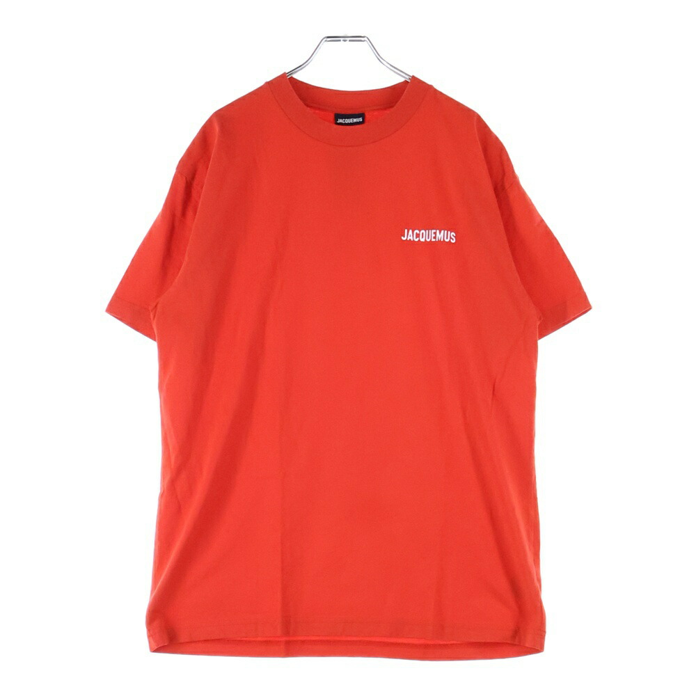 JACQUEMUS(ジャックムス) サイズ:L Logo Tee ロゴプリント 半袖Tシャツ レッド 216JS207-2480-470【中古】【程度B】【カラーレッド】【オンライン限定商品】