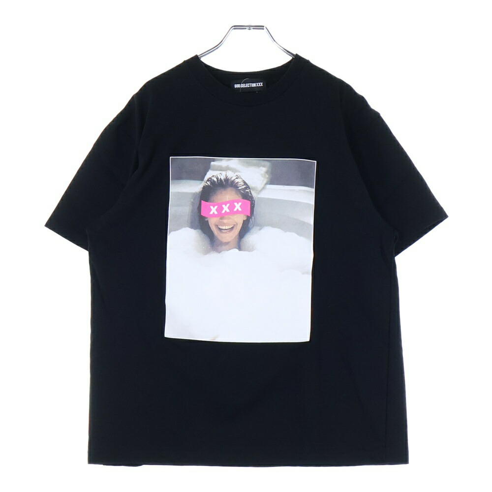 GOD SELECTION XXX(ゴッドセレクショントリプルエックス) サイズ:M 24SS バスルーム プリント クルーネック 半袖Tシャツ カットソー ブラック GX-S24-ST-10【中古】【程度B】【カラーブラック】【オンライン限定商品】