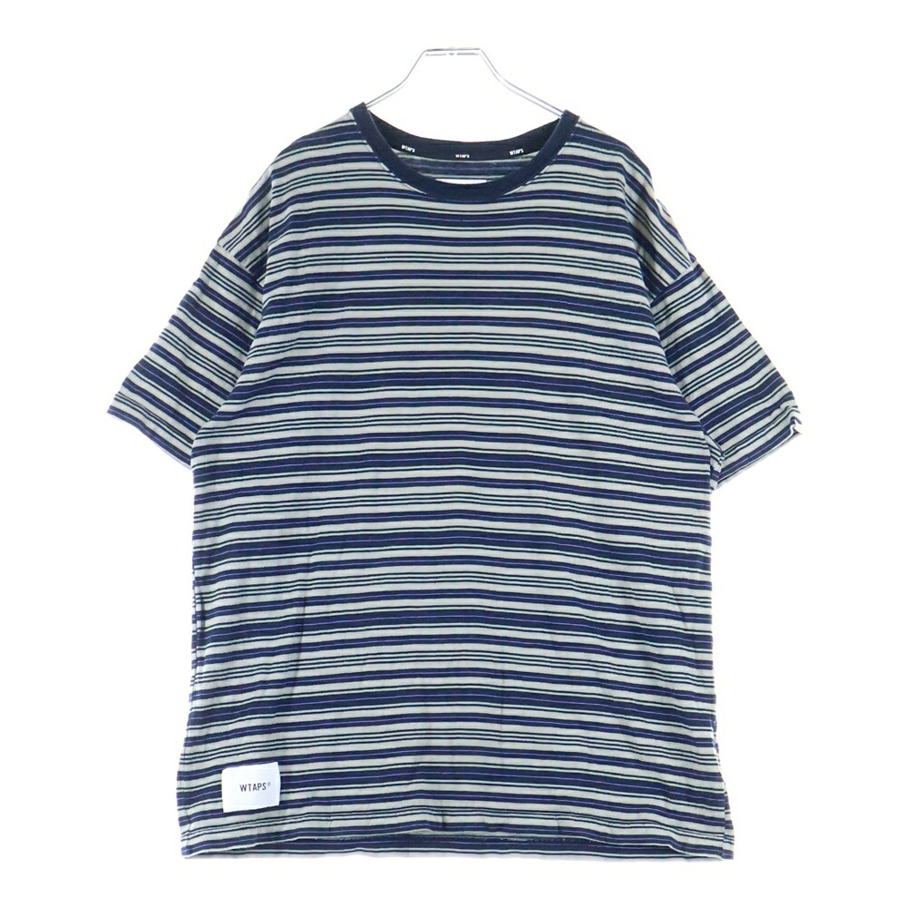 WTAPS(ダブルタップス) 大きさ:2 25SS ロゴタイプ継ぎ切れ 間借り人 労働者の一団のど首半袖プルオーバー カットソー 米国海軍/薄墨色 251ATDT-CSM22【中古】【座標軸A】【カラーネイビー】【オンライン制限事項商いもの】