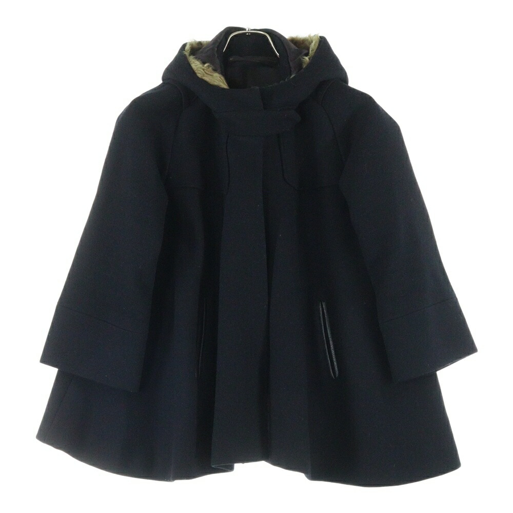 muller of yoshiokubo(ミュラー オブ ヨシオクボ) サイズ:36 ダブルポケット ファー付き Aラインショートコート レディース ブラック MLF14717-B【中古】【程度B】【カラーブラック】【オンライン限定商品】|ブランド買取・販売 BRING