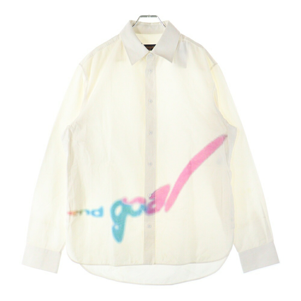 LOUIS VUITTON(ルイヴィトン) サイズ:S 21AW End Goal Printed Shirt 長袖シャツ ホワイト RM212 AS1 HLS89W【中古】【程度B】【カラーホワイト】【取扱店舗BRING有楽町マルイ店】｜ブランド買取・販売　BRING