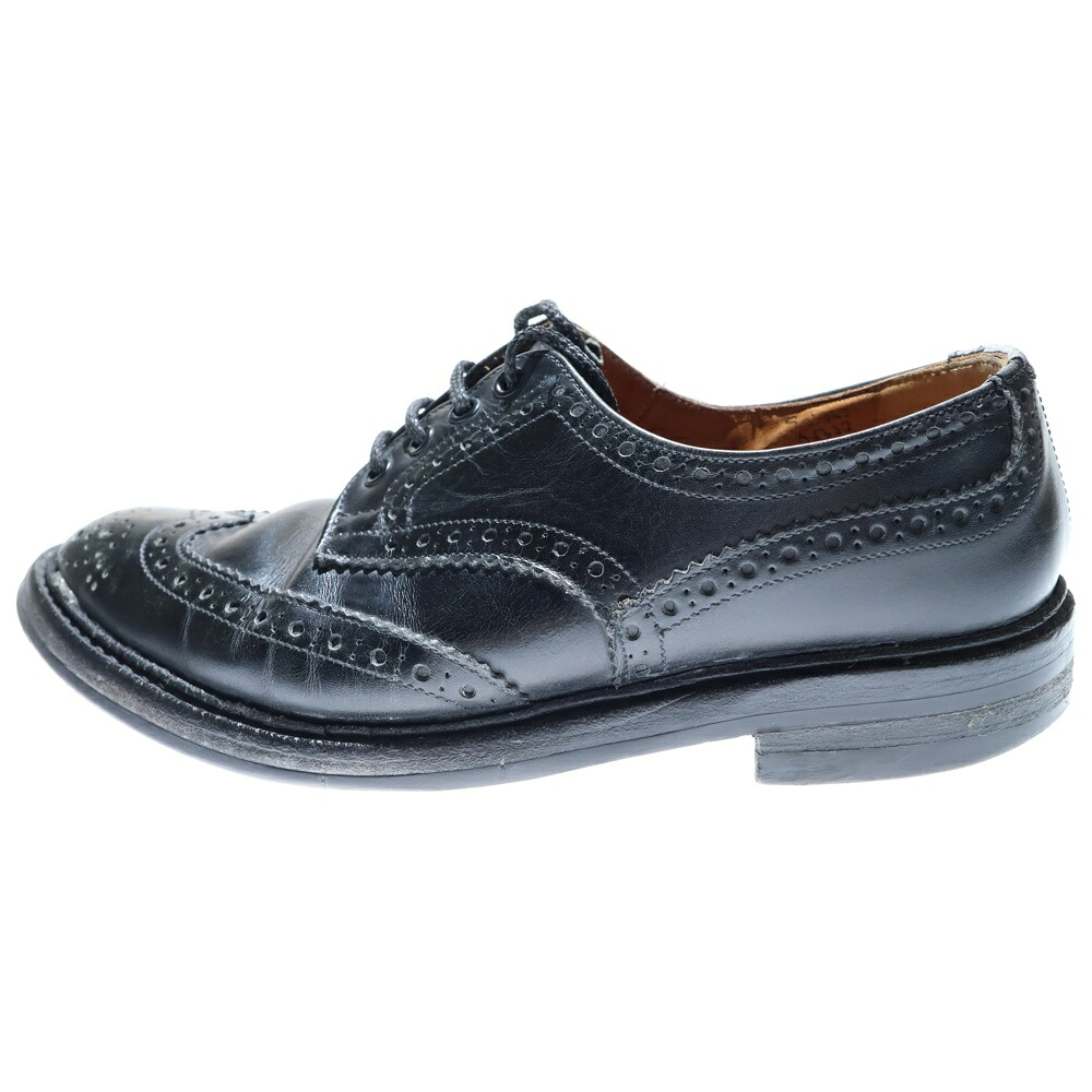Tricker\u0027s(トリッカーズ) 大きさ:3 1/2 M5633 BOURTON バートン ウィングチップ なめし革シューズ 黒いこと【中古】【座標軸B】【色合い黒いこと】【オンライン制限事項商いもの】