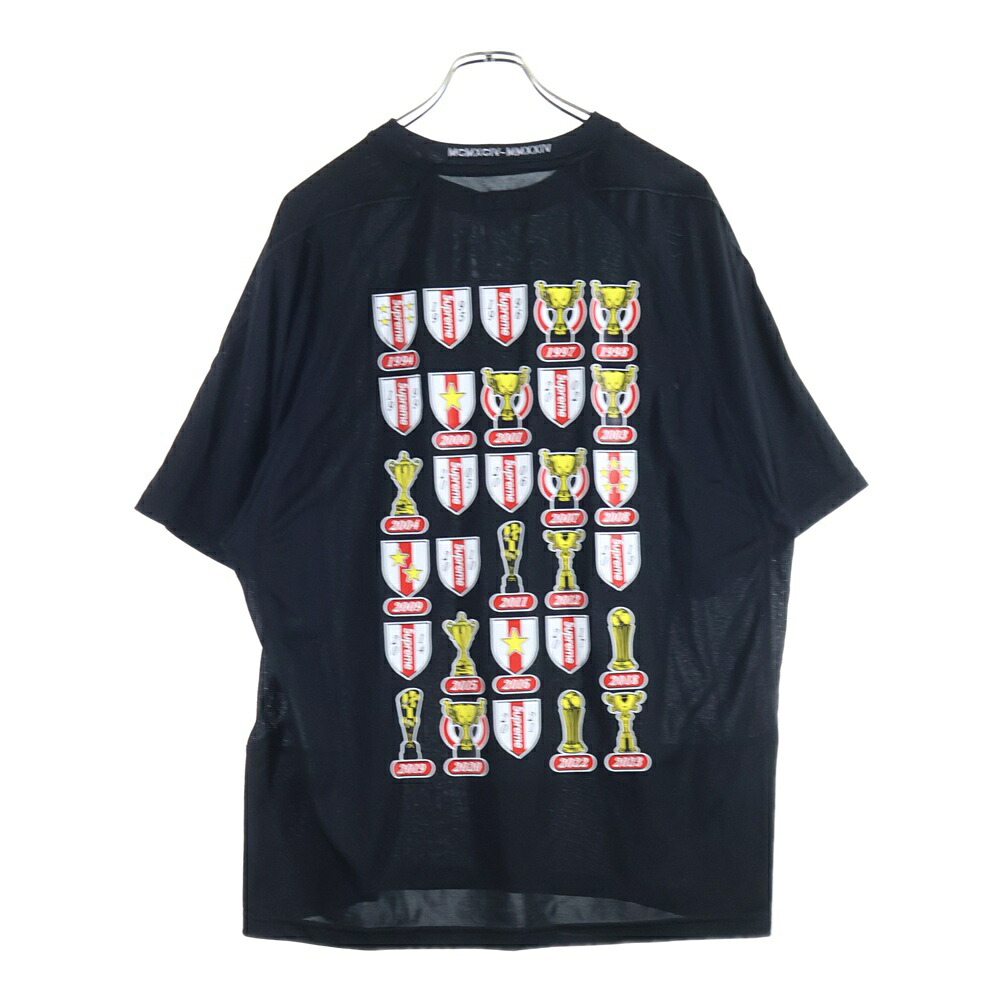 SUPREME(シュプリーム) 大きさ:XL 24SS Jacquard Soccer Jersey ジャカード サッカージャージ 競り合いプルオーバー カットソー 黒いこと【中古】【座標軸B】【色合い黒いこと】【取りまわしバス発着場BRING WASTE_NOT】